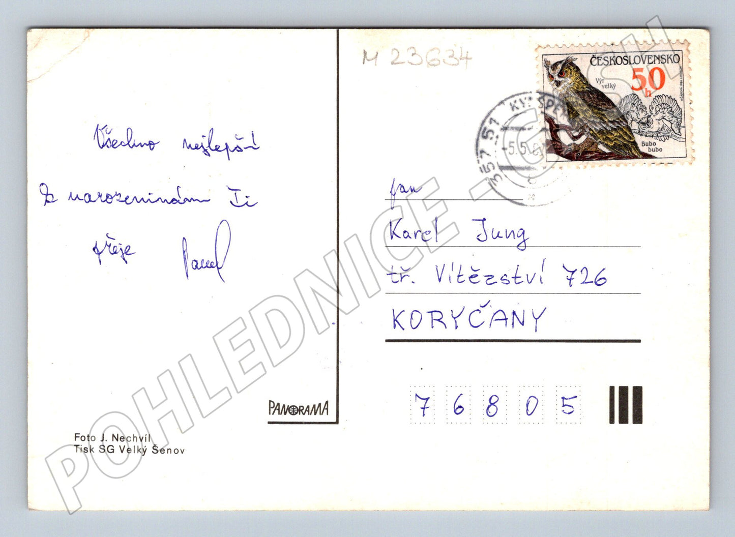 Pohlednice květiny srdečné přání 1980 (M23634)