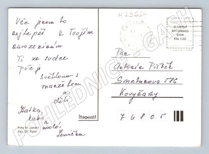 Pohlednice Srdečné přání květiny ve váze 1980 (M23664)