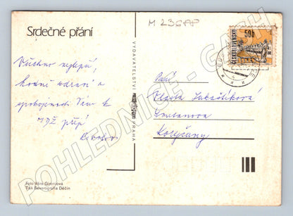 Pohlednice květiny v džbánu 1975 (M23688)