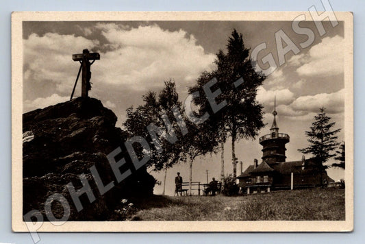 Pohlednice Dobrošov u Náchoda Jiráskova chata raz 1945 (M2369)