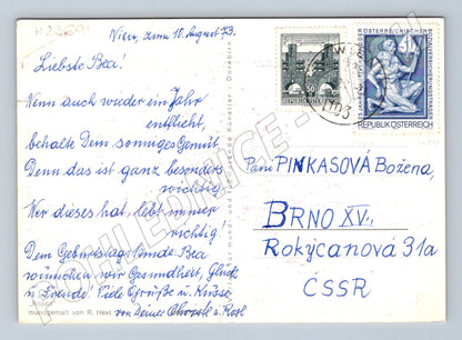 Pohlednice Rakousko kytice růží 1973 (M23691)
