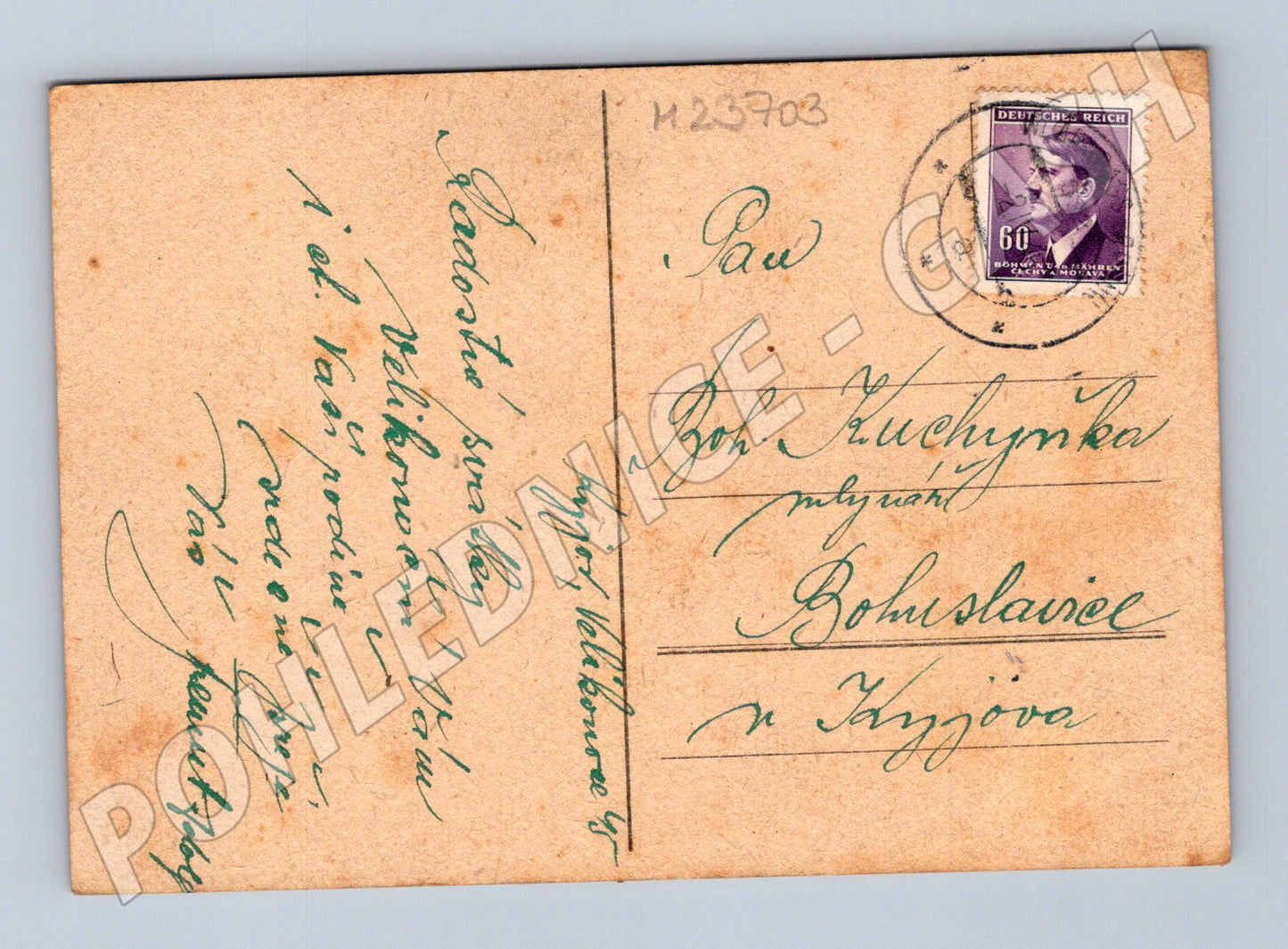 Pohlednice Německo rudé hřebíčky květiny 1941 (M23703)