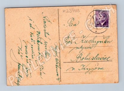 Pohlednice Německo rudé hřebíčky květiny 1941 (M23703)