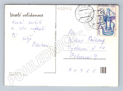 Pohlednice Velikonoce vajíčka a kočičky (M23716)