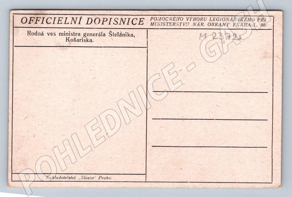 Pohlednice Košariská rodná ves gen Štefánika (M2372)