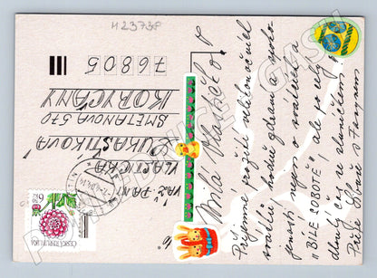 Pohlednice Veselé Velikonoce květiny a vajíčka 2014 (M23738)