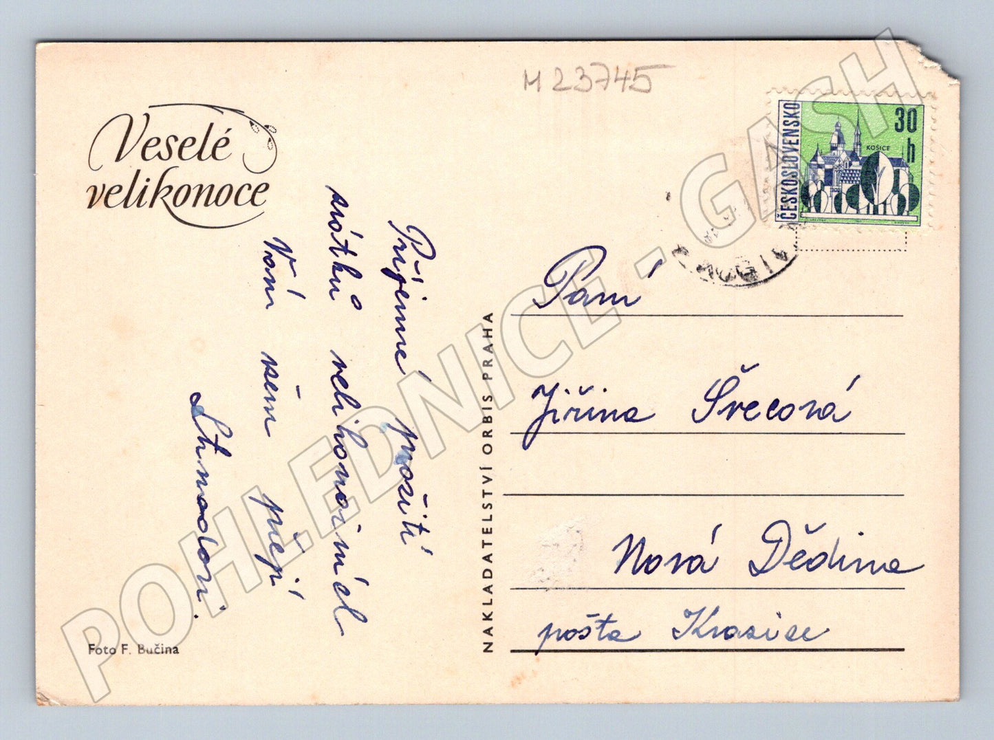 Pohlednice Velikonoce zdobená vejce (M23745)