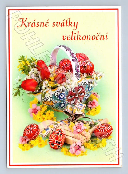 Pohlednice Velikonoční vajíčka květiny 2001 (M23749)