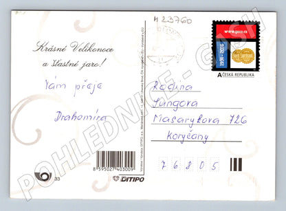Pohlednice Velikonoce malovaná vajíčka (M23760)