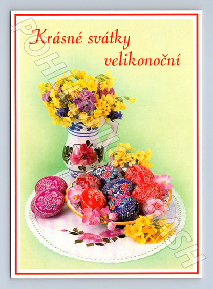 Pohlednice Velikonoční vajíčka květiny (M23775)