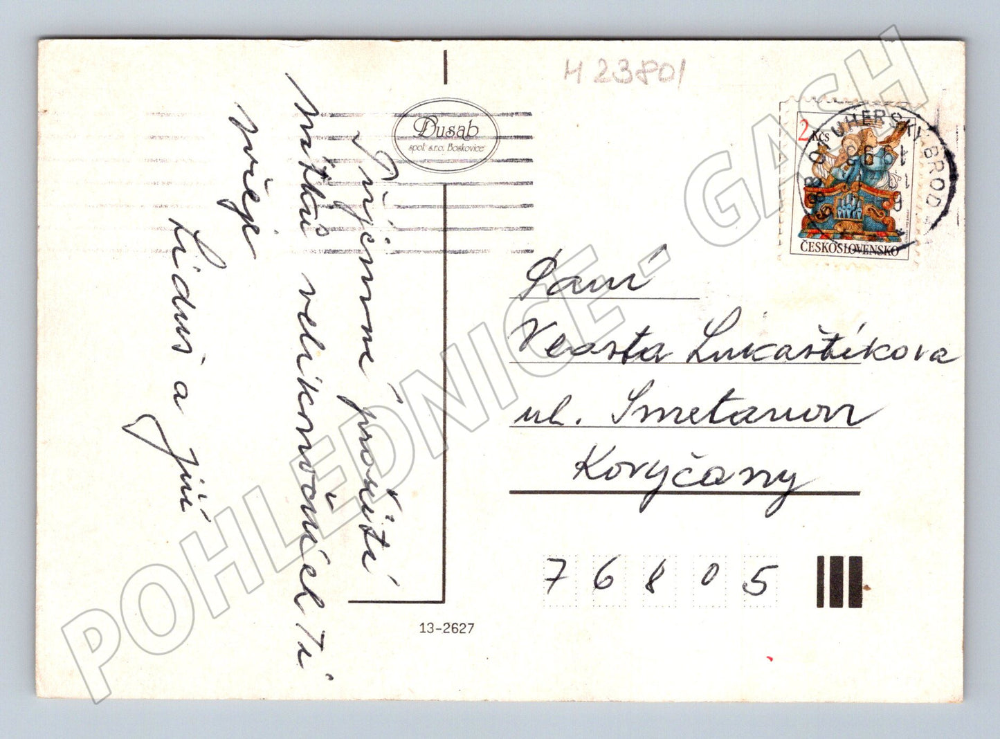 Pohlednice velikonoční králíčci v přírodě 1968 (M23801)