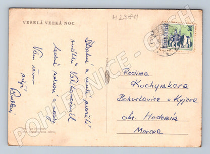 Pohlednice Velikonoční motiv vajíčka kočičky (M23811)