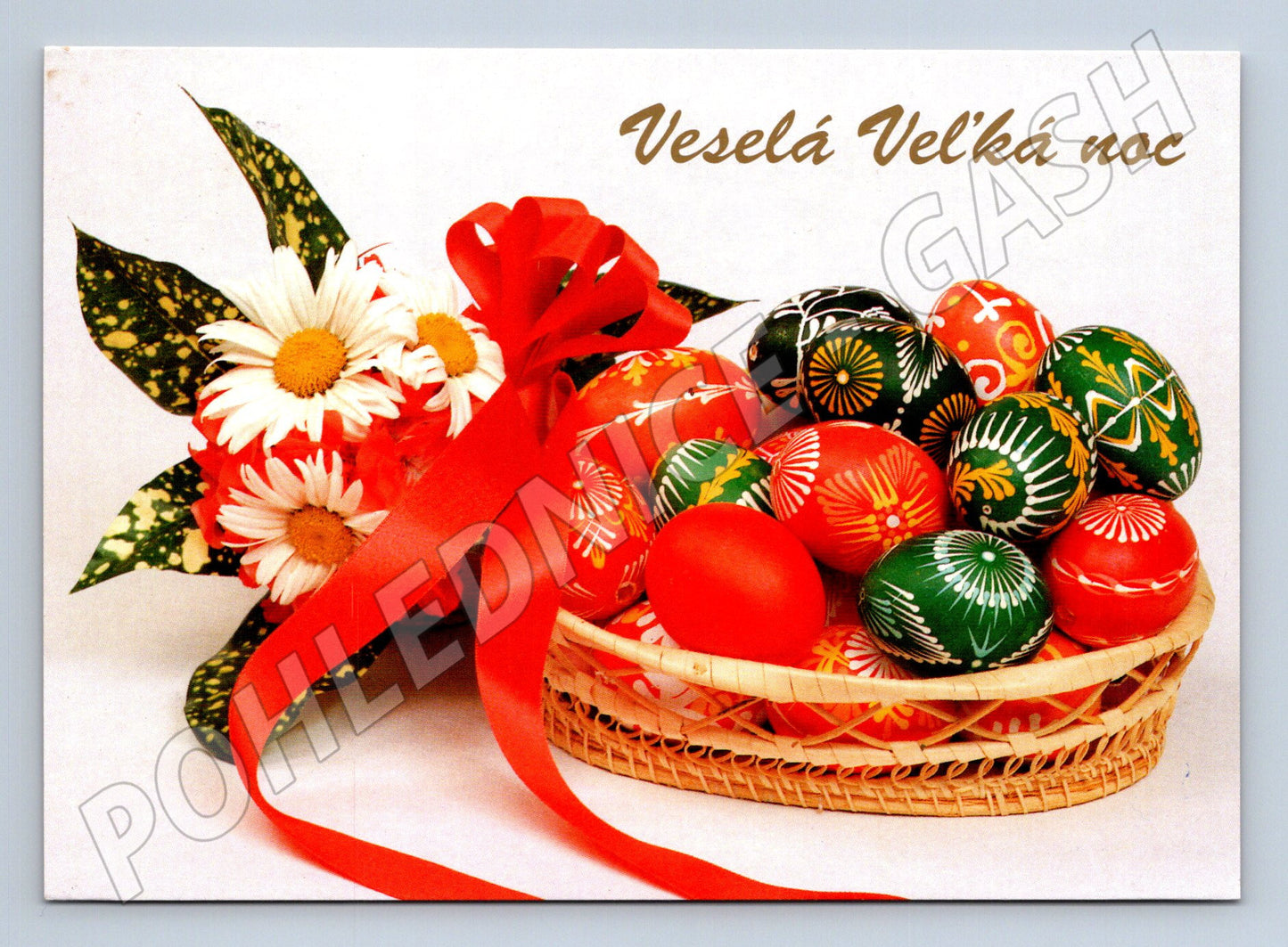 Pohlednice Slovensko Velikonoční košík kraslice (M23818)