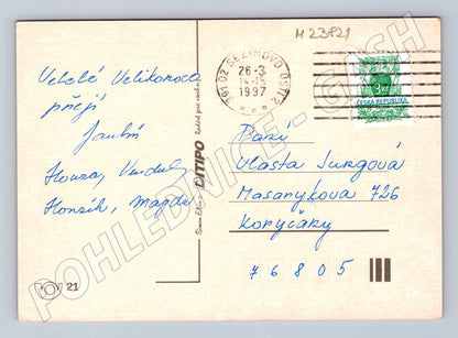 Pohlednice Veselé velikonoce kuřátka ježek 1997 (M23821)