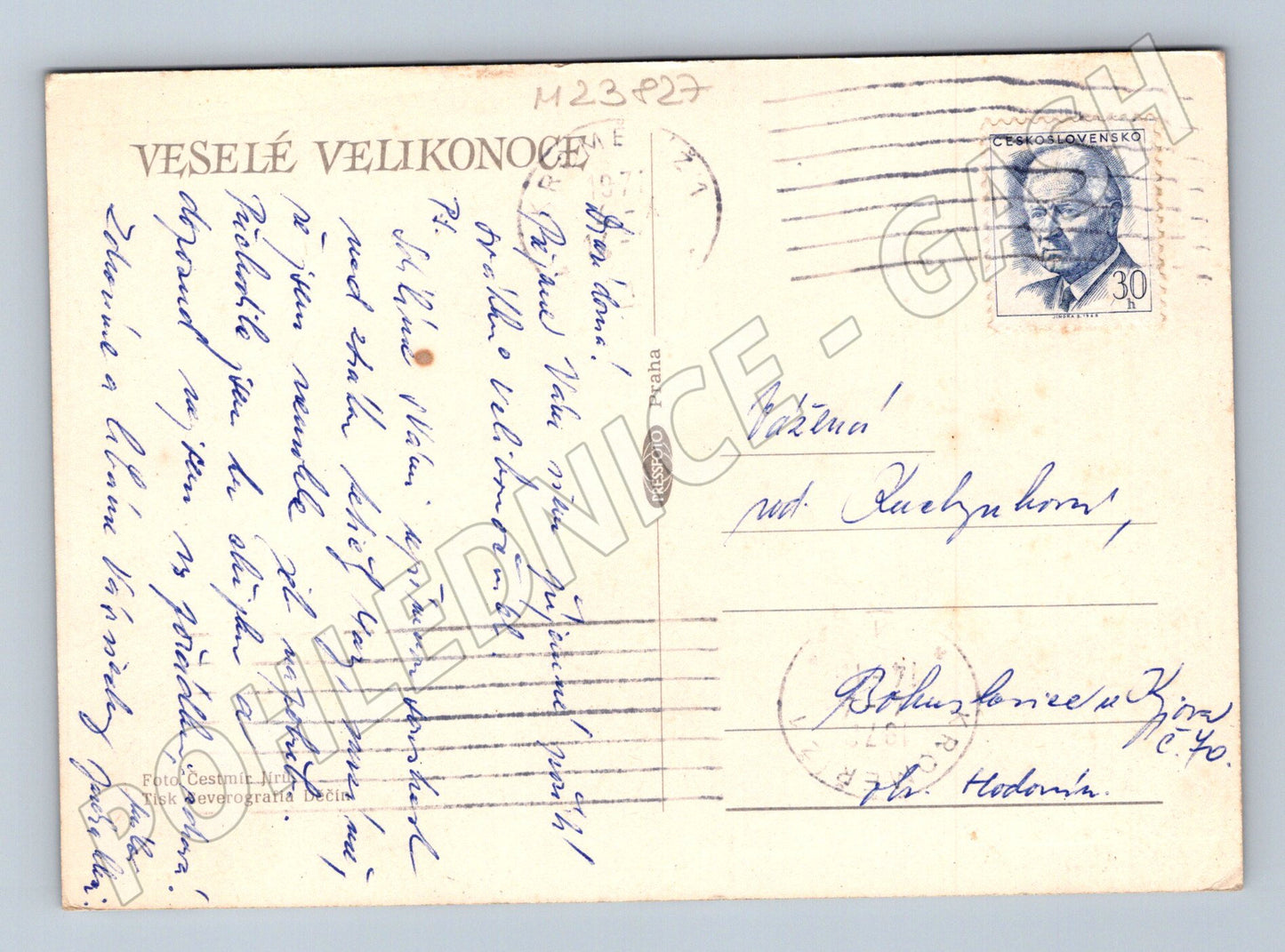 Pohlednice Velikonoce malovaná vajíčka (M23827)