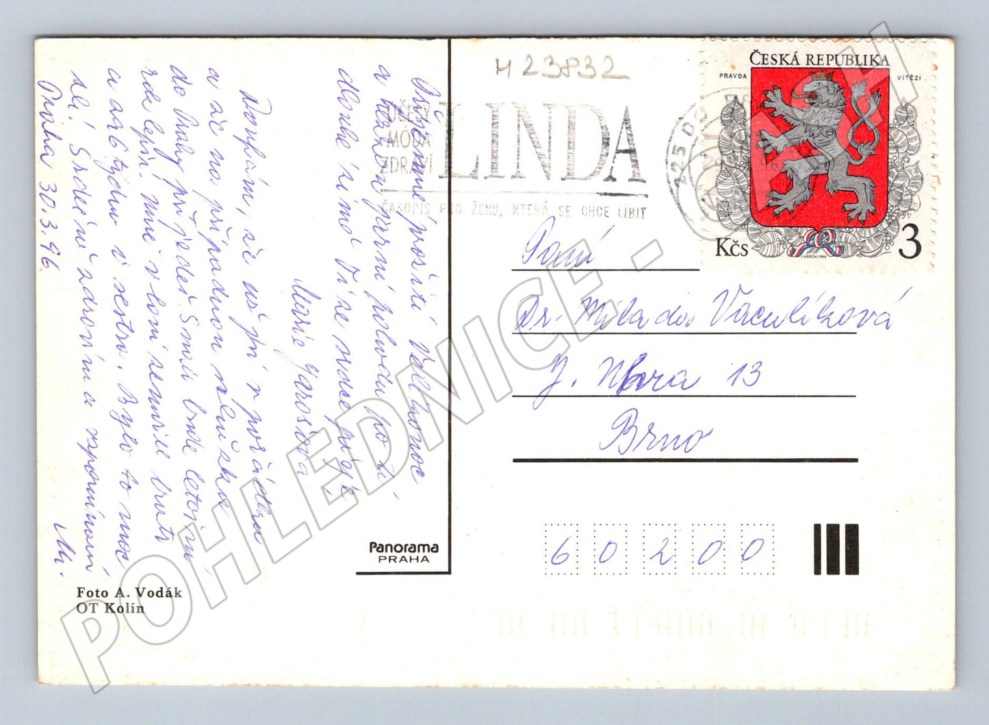 Pohlednice Velikonoční vajíčka a kočičky 1996 (M23832)