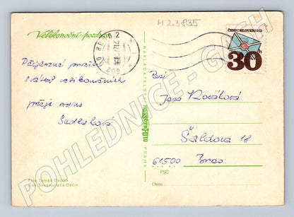 Pohlednice Velikonoční motiv měděné nádoby a vejce 1994 (M23835)