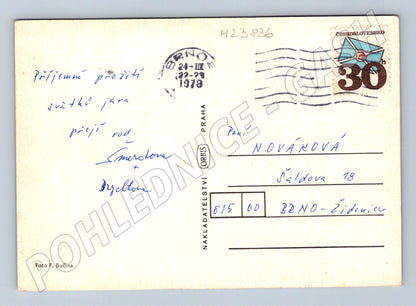 Pohlednice Velikonoce květy vajíčko 1973 (M23836)