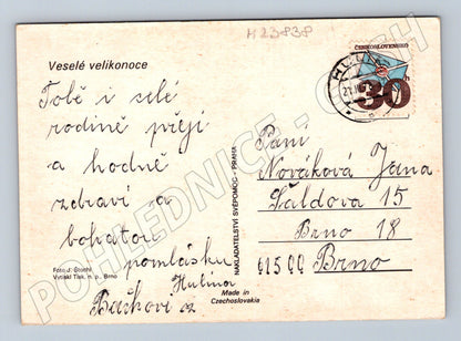 Pohlednice Velikonoční vajíčka řehtačka 1930 (M23838)
