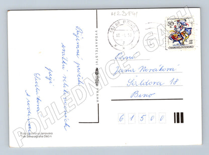 Pohlednice Velikonoční pozdrav, květiny a vejce 1990 (M23841)