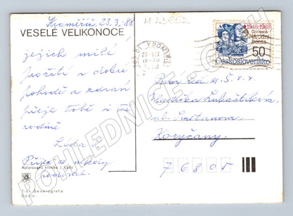 Pohlednice Jos. Lada Velikonoce lidové postavy 1988 (M23852)