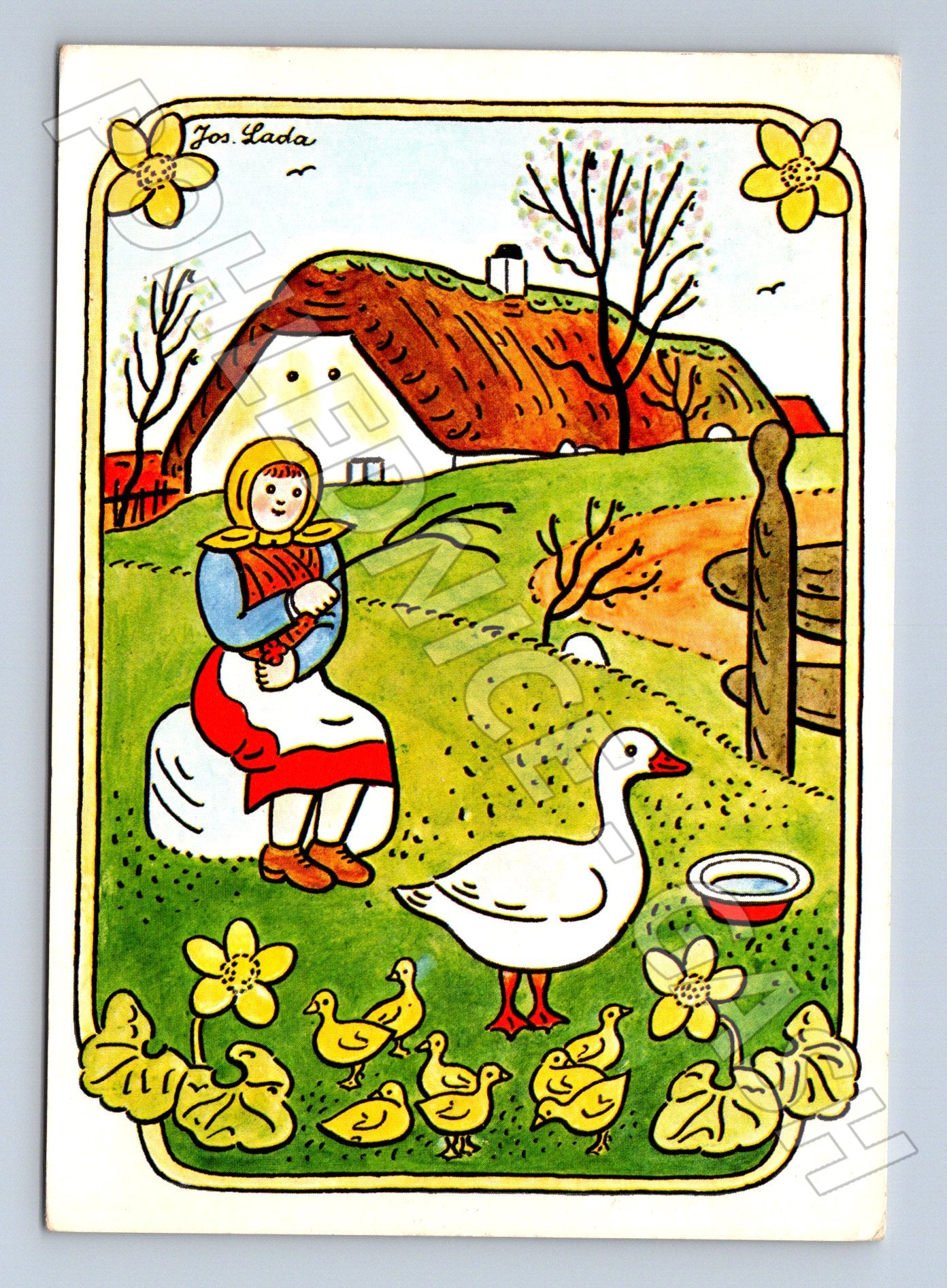 Pohlednice Josef Lada Velikonoce ilustrace 1985 (M23864)