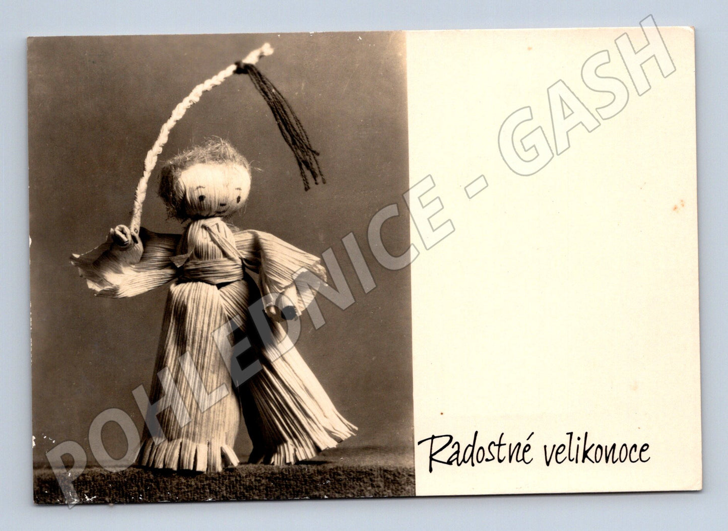 Pohlednice Velikonoce slaměná postavička (M23869)