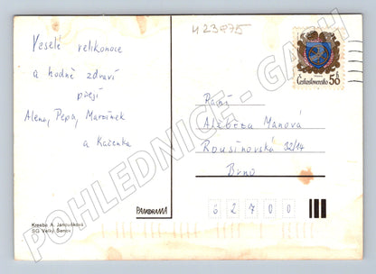 Pohlednice Velikonoce ovečky s kraslicí (M23875)