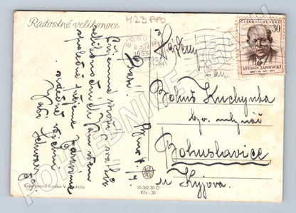 Pohlednice Velikonoce děti vesnice 1955 (M23880)