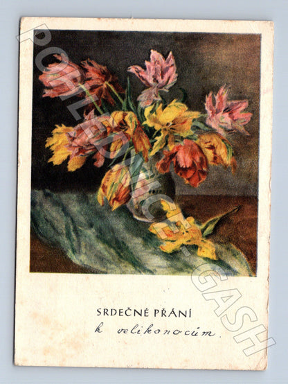 Pohlednice Velikonoce, tulipány 1941 (M23888)