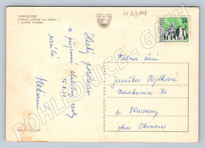 Pohlednice Varnsdorf celkový pohled Hrádek 1966 (M2389)