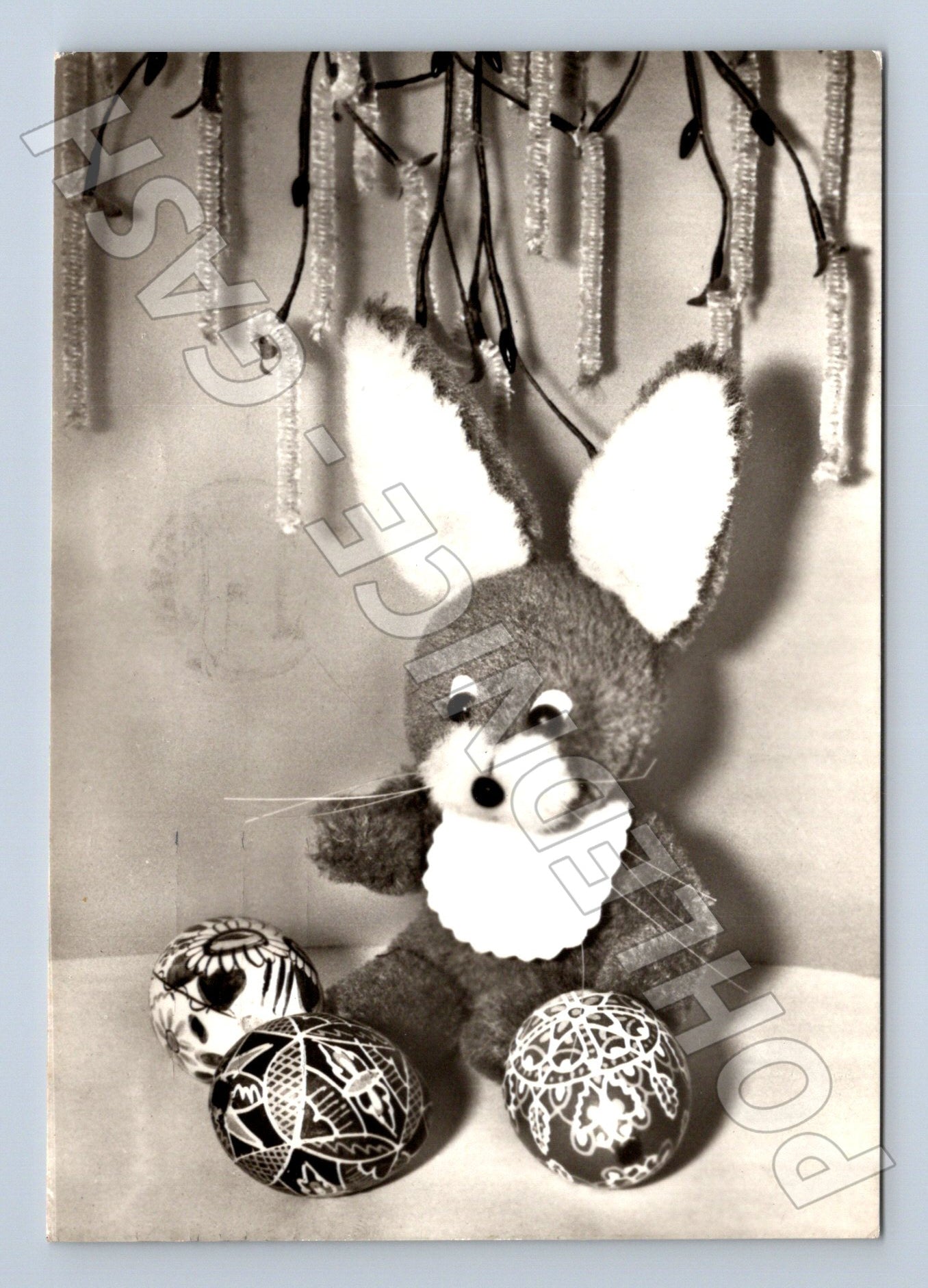 Pohlednice velikonoční motiv zajíc kraslice 1973 (M23893)