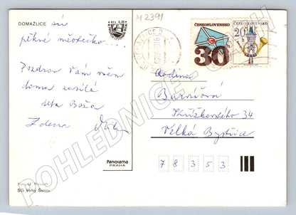 Pohlednice Domažlice Šikmá věž náměstí PP ČSR (M2391)
