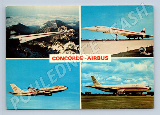 Pohlednice Francie Concorde Airbus letadla 1976 (M23911)