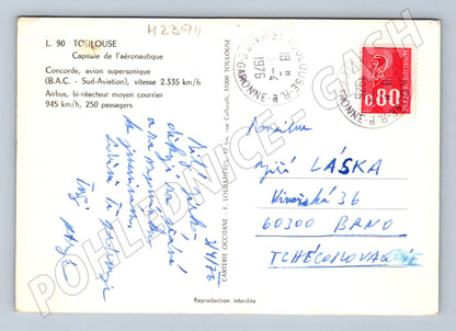 Pohlednice Francie Concorde Airbus letadla 1976 (M23911)