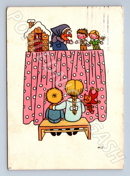 Pohlednice Vánoce Nový rok dětský motiv 1957 (M23919)