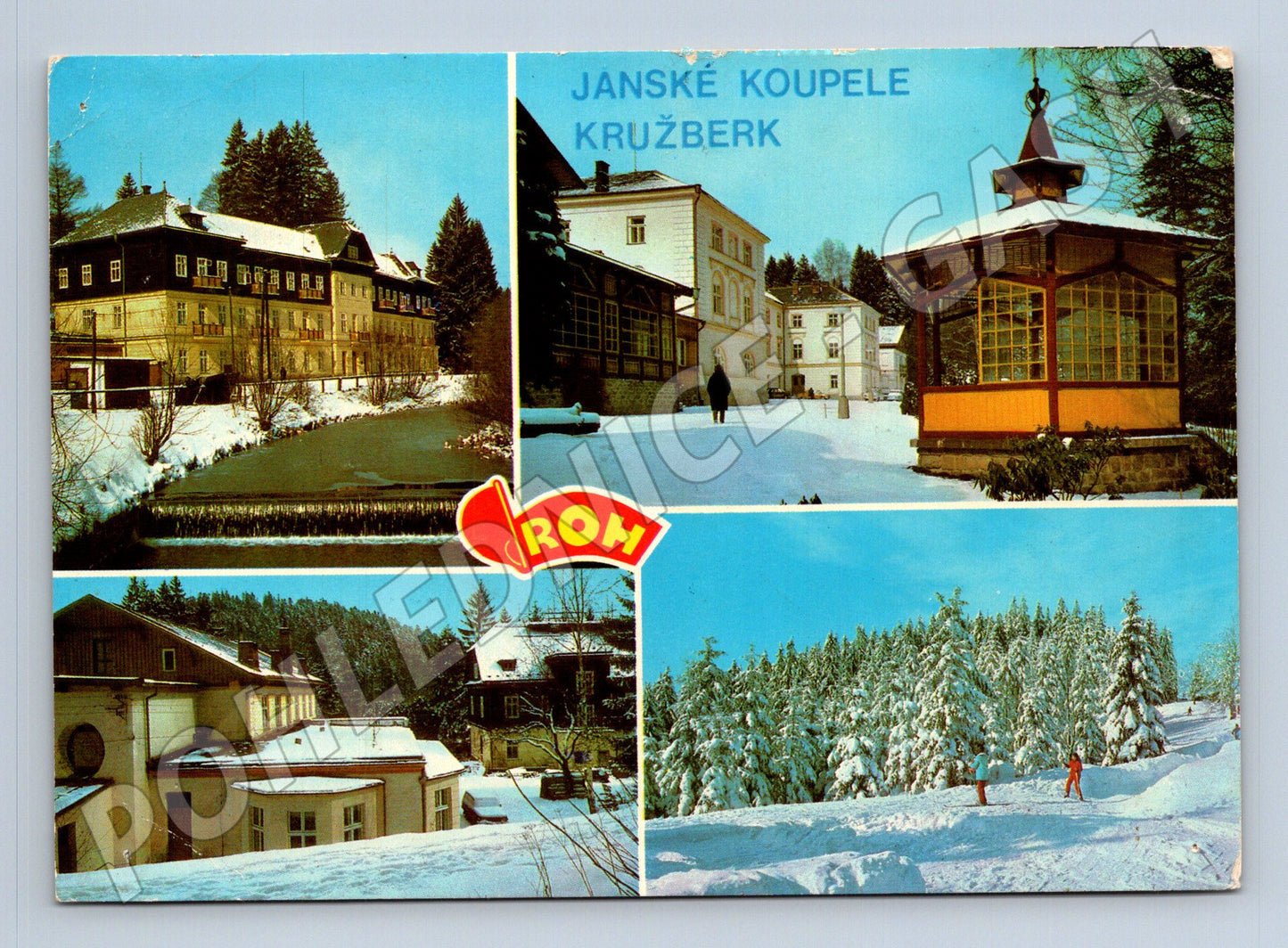 Pohlednice Jánské Koupele Kružberk zimní scény (M23934)