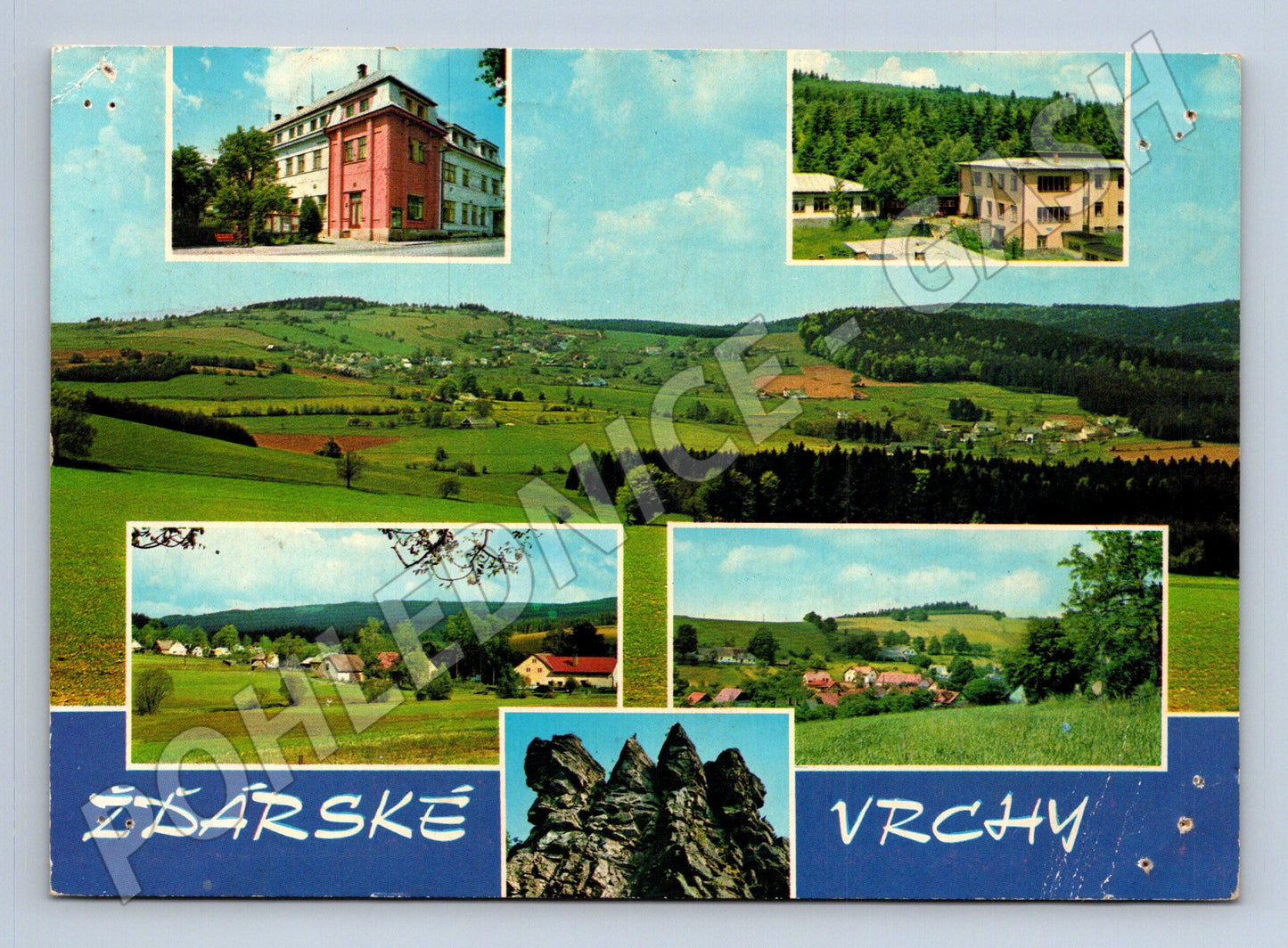 Pohlednice Žďárské vrchy krajina a budovy 1984 (M23937)