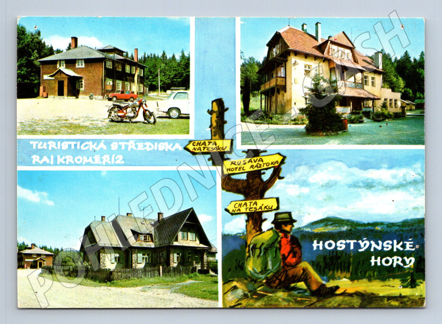 Pohlednice Hostýnské hory turistická střediska 1985 (M23938)