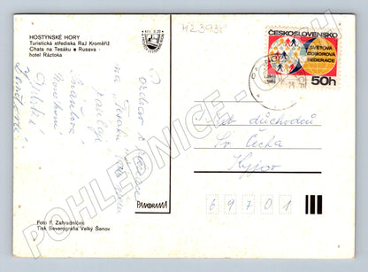 Pohlednice Hostýnské hory turistická střediska 1985 (M23938)
