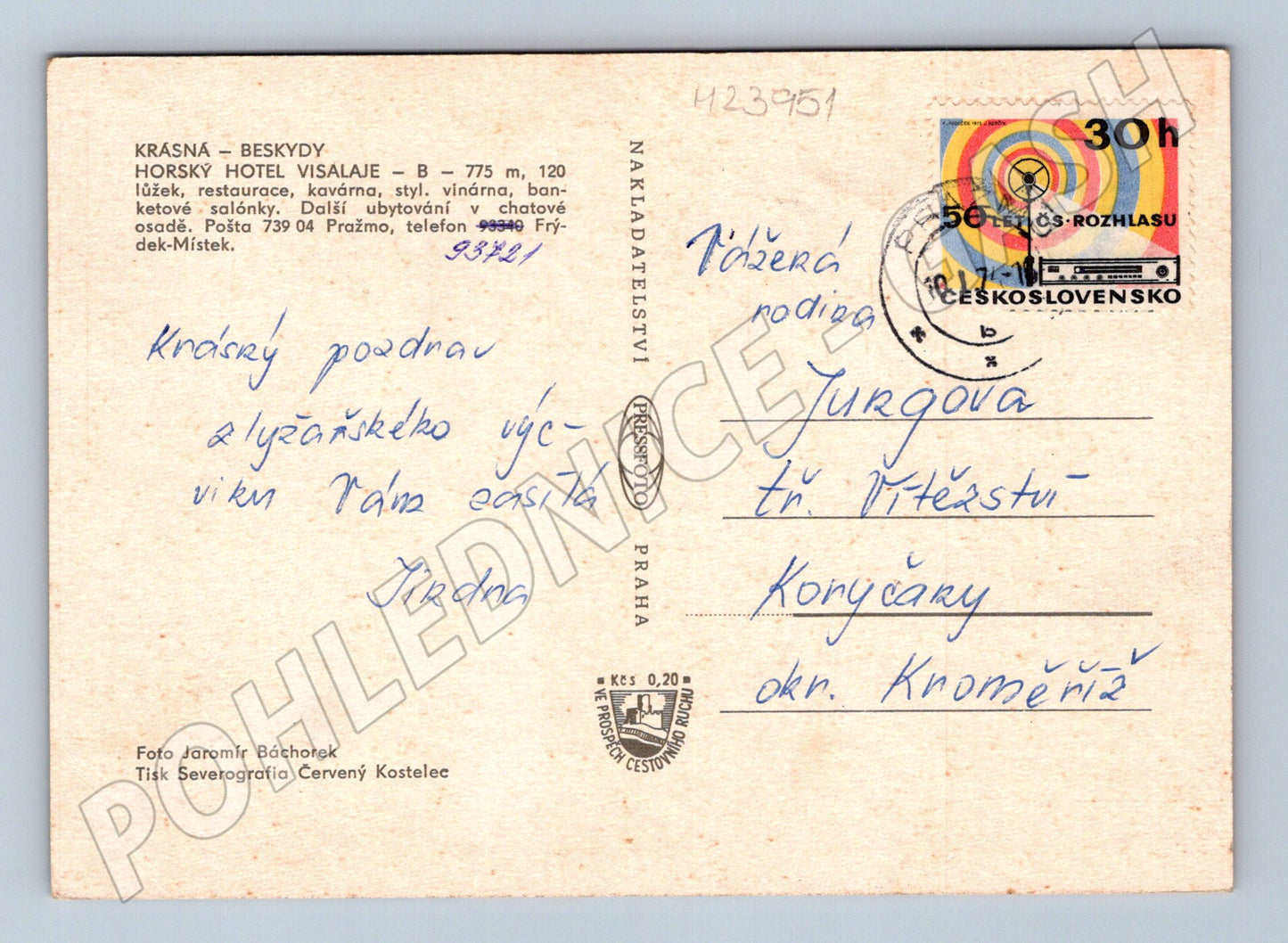 Pohlednice Krásná Beskydy Hotel Visalaje (M23951)