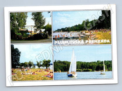 Pohlednice Plumlovská přehrada koupání a plachetnice 1979 (M23956)