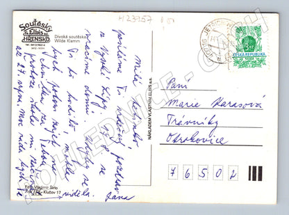 Pohlednice Hřensko Divoká soutěska vodopády 1995 (M23957)