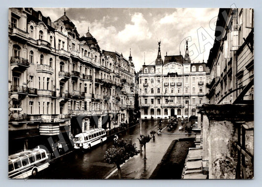 Pohlednice Mariánské Lázně ČB autobus 1979 (M2396)