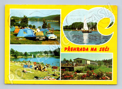 Pohlednice Přehrada na Seči kemping 1974 (M23961)