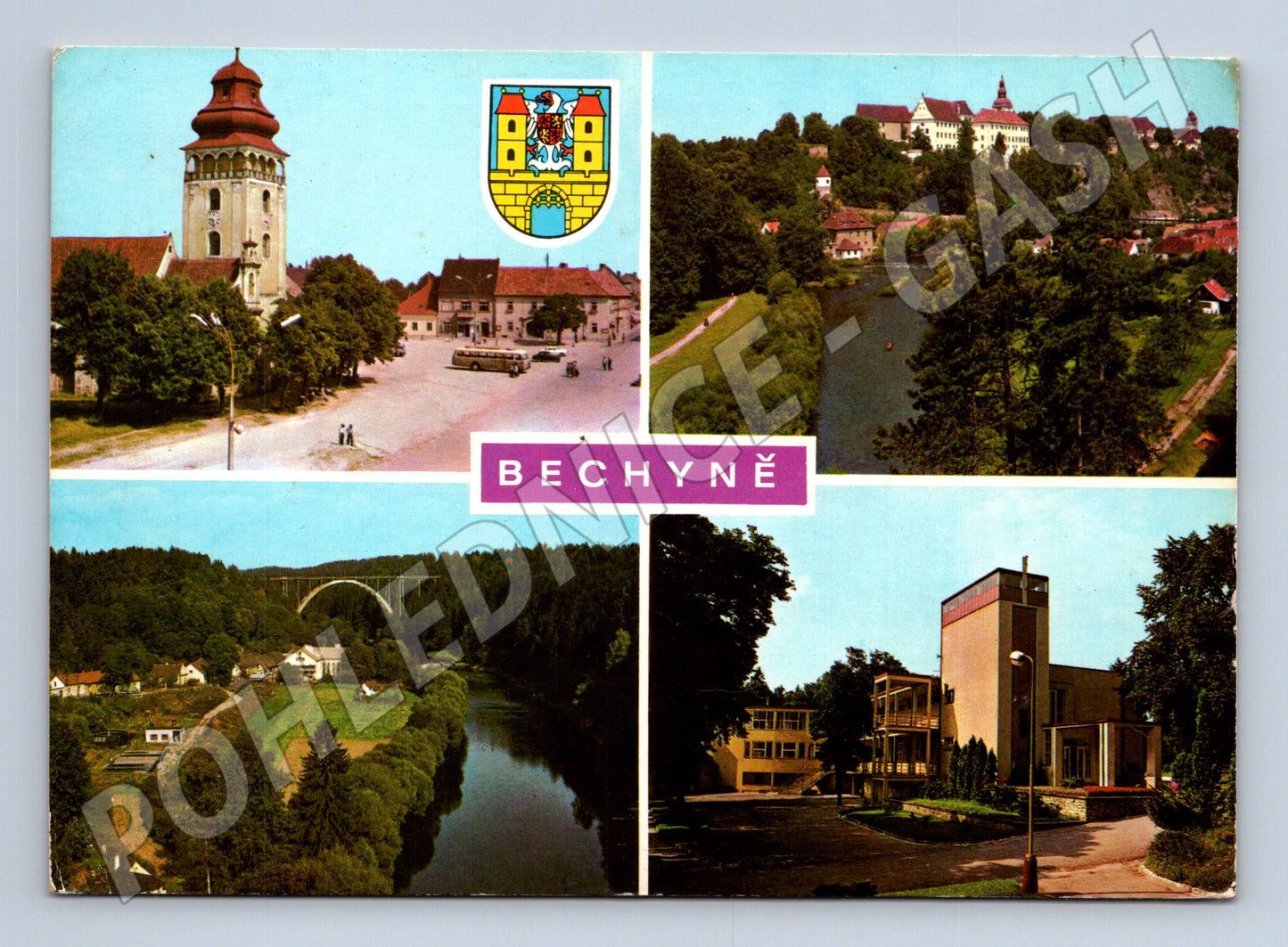 Pohlednice Bechyně multi-pohled 1973 (M23963)