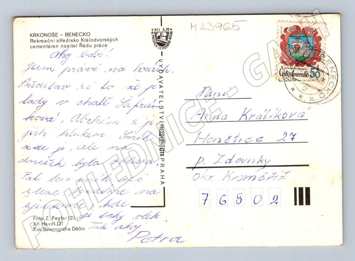 Pohlednice Krkonoše Benecko multi-pohled (M23965)
