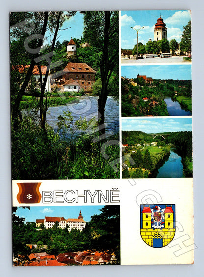 Pohlednice Bechyně zámek a údolí Lužnice (M23978)