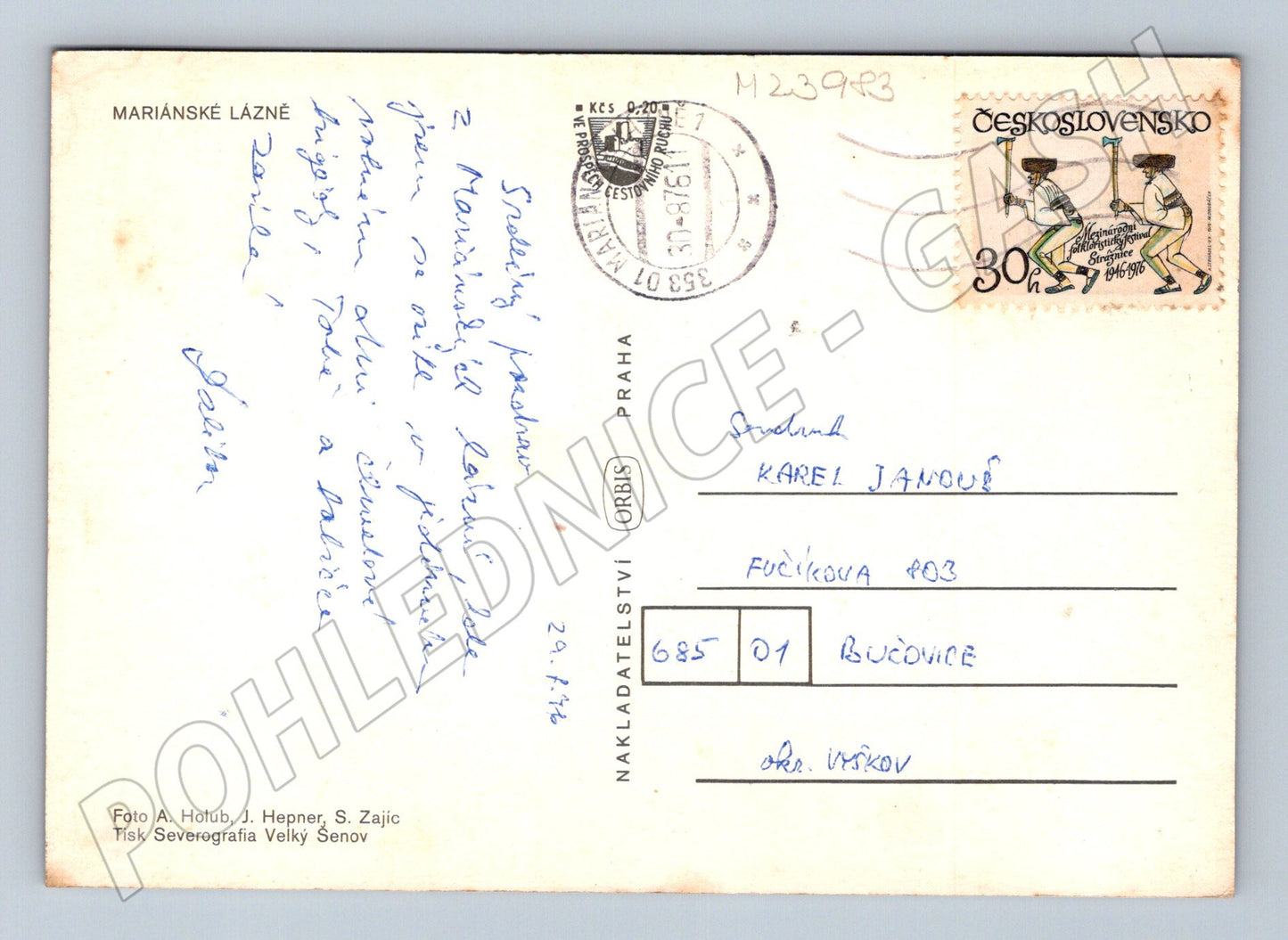 Pohlednice Mariánské Lázně koláž 1983 (M23983)