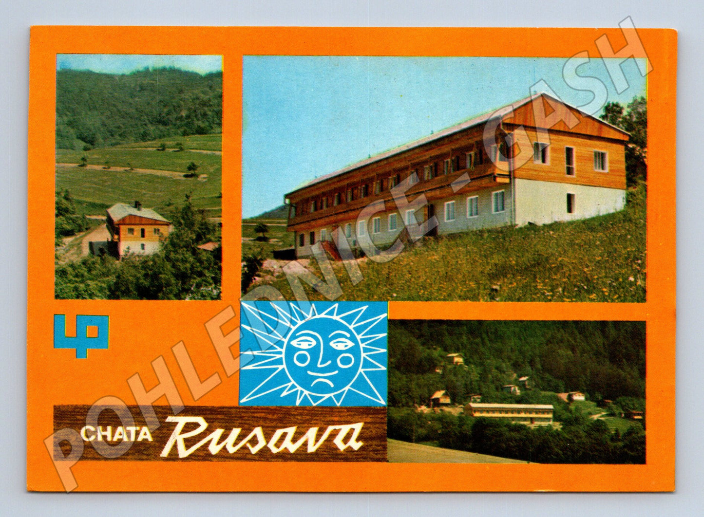Pohlednice Rusava Chata Rusava Hostýnské hory 1977 (M23987)